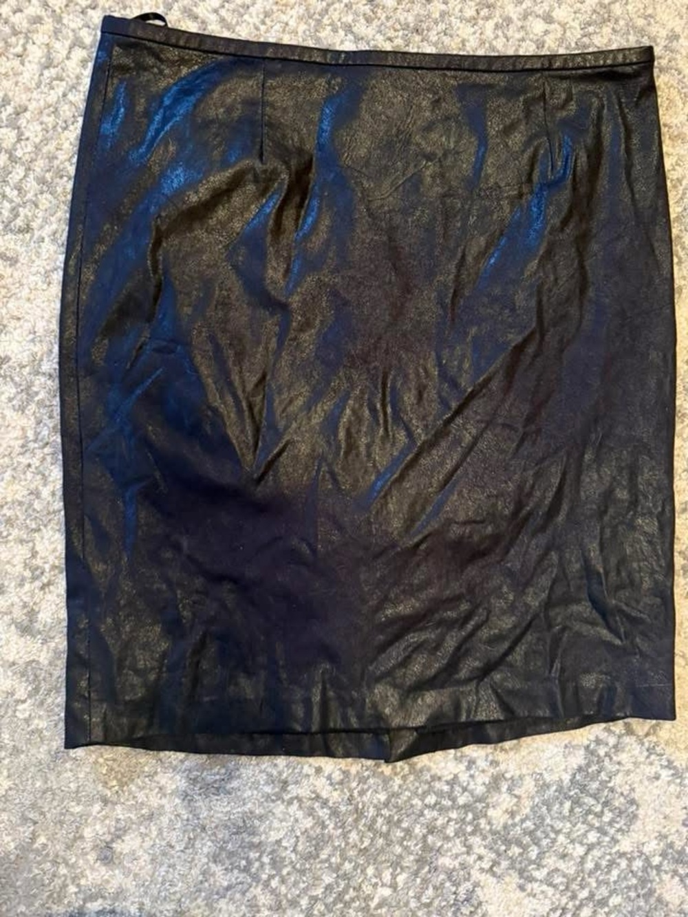 Calvin Klein Black Faux Leather Pencil Skirt